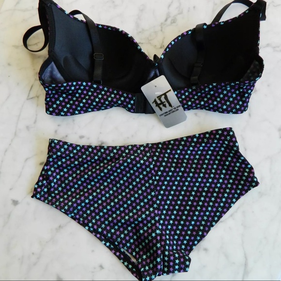NWT Hot Topic Star Print Bra Panty Set 34B Small - Picture 4 of 6